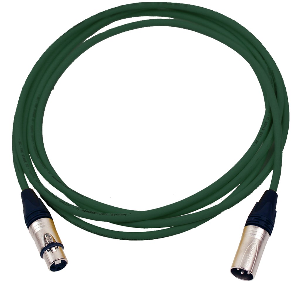 Pro Neutrik XLR Cable 5m Green Studiospares